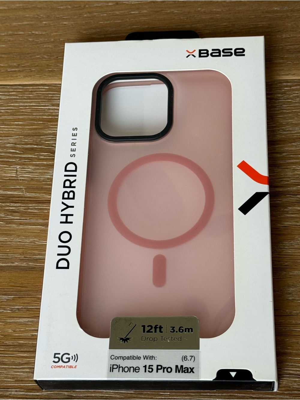 New xBase Duo Hybrid Pink MagSafe iPhone 15 Pro Max 6.7” Case Pink